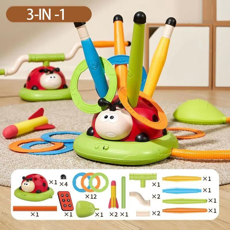 3 in 1 Sport Entertainment Game Toy with Remote Control, Musical Jump, Toss Circle Game Toys, Stomping Launcher for Kids, Indoor and Outdoor Sport Toys for Kids Ages 3+, Birthday Gifts