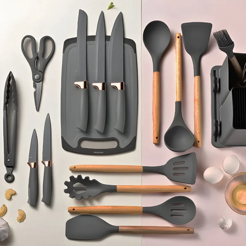 Kit Utensílios de Cozinha Jogo Completo 19 Peças