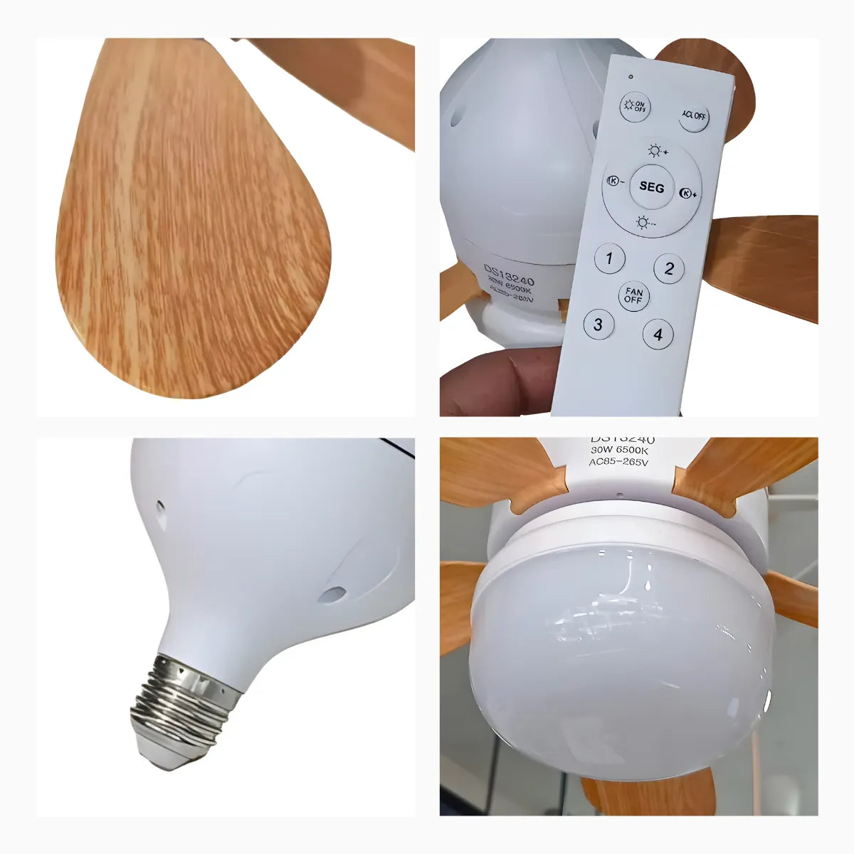 Mini Ventilador de Teto com LED