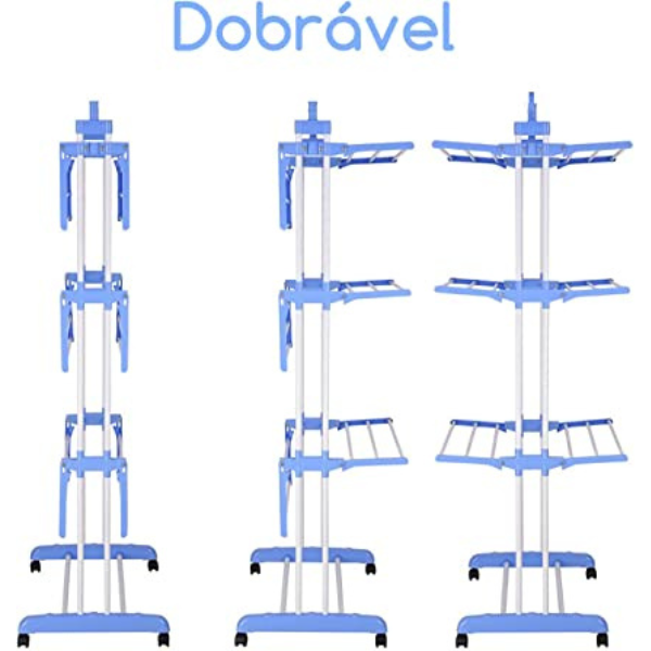 Varal Torre 3 Andares Inox Retrátil Queima de Estoque